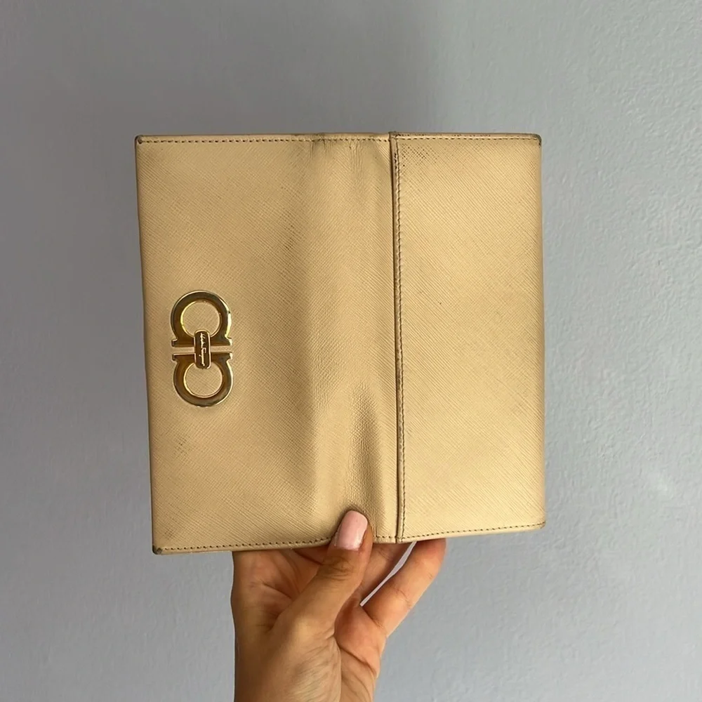 Salvatore Ferragamo Beige Long Wallet